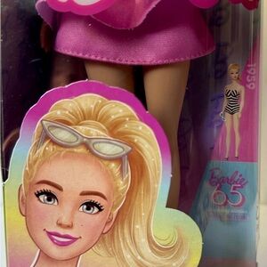 Barbie 65th Anniversary W/Pink & White Striped Dress Fashionistas By Mattel